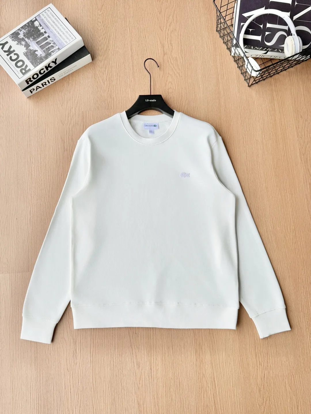 P 115LACOSTE. 2026 Autumn New Product Counter Same Style Embroidery Craft Cotton Round Neck Sweatshirt 360g Pure Cotton Terry M.L.XL 2XL LA-369